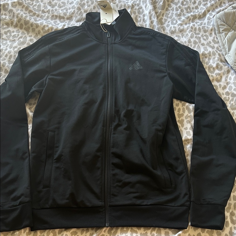 NWT Adidas Men's Size S Black on Black Track Jacket